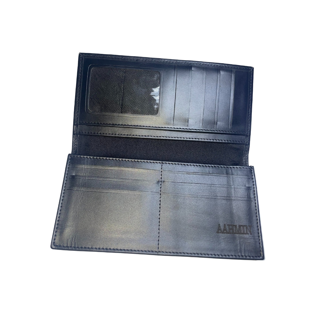 Genuine Leather Smartphone Wallet | Matte Onyx | Navy Blue