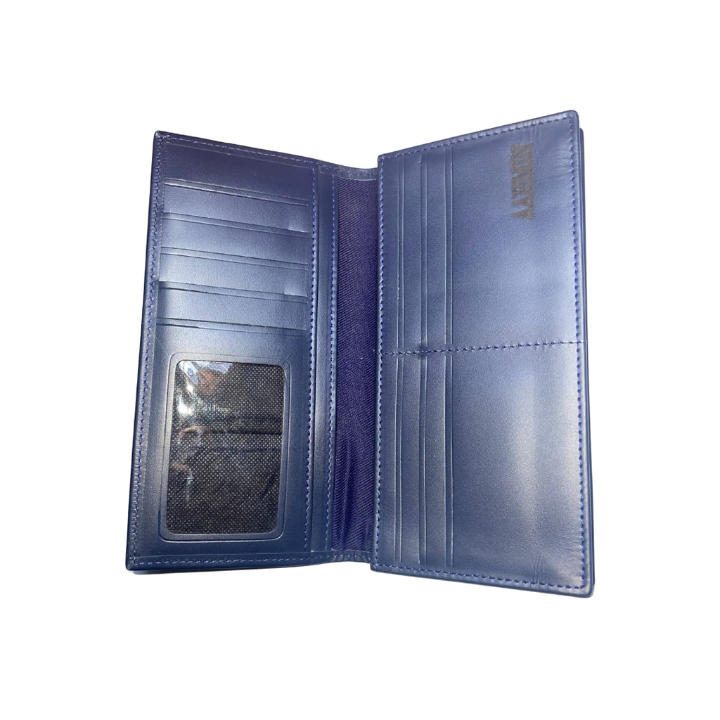 Genuine Leather Smartphone Wallet | Matte Onyx | Navy Blue