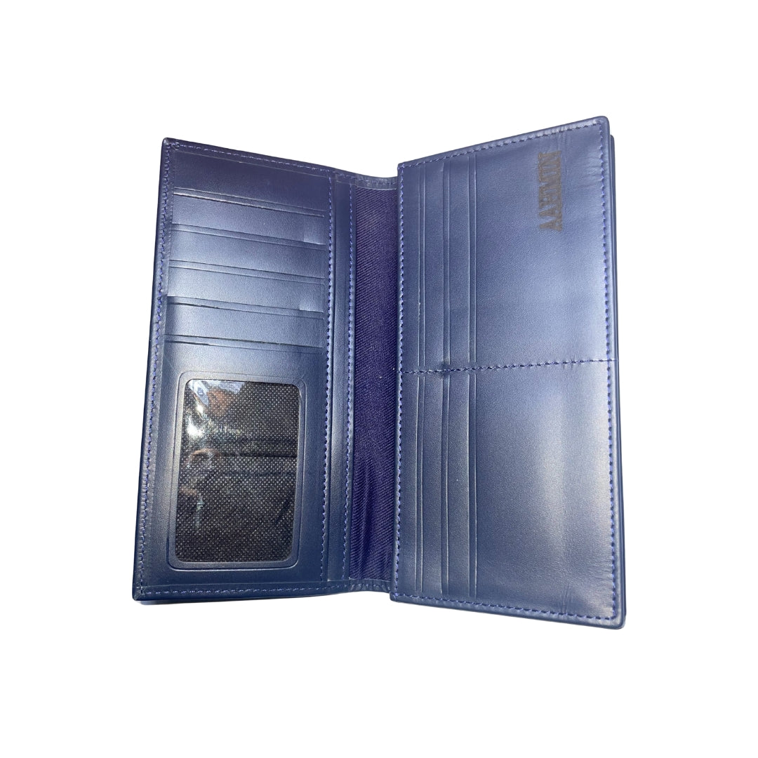 Genuine Leather Smartphone Wallet | Matte Onyx | Navy Blue