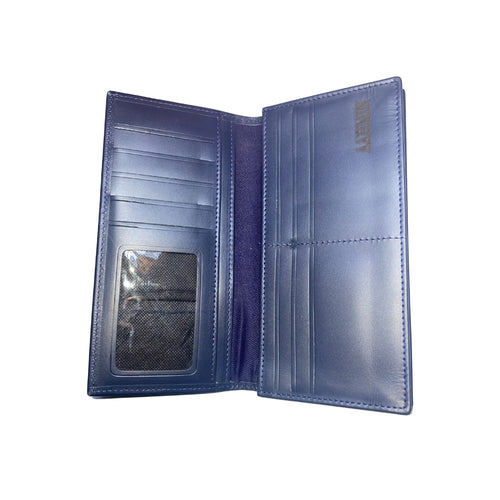 Genuine Leather Smartphone Wallet | Matte Onyx | Navy Blue