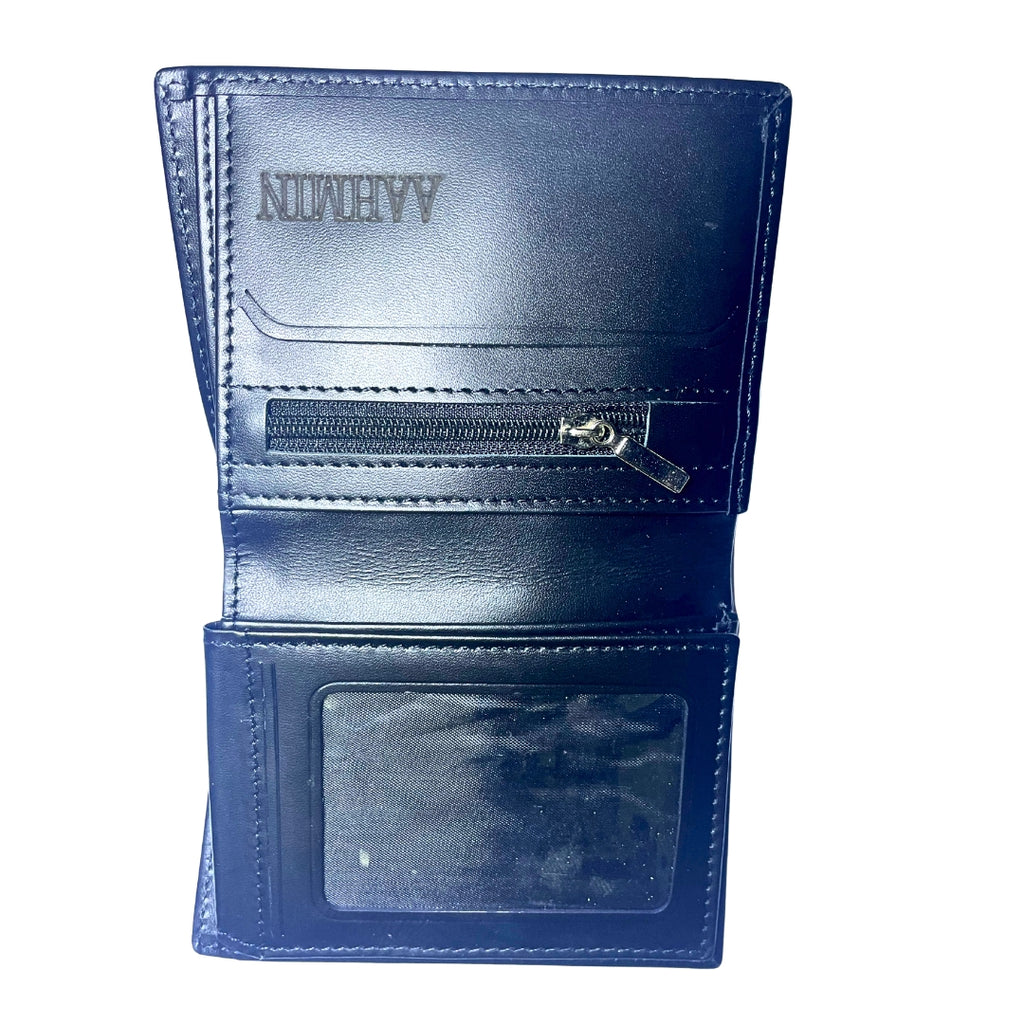 Premium Men's Genuine Leather Bifold Wallet with ID Window & Zipper Pocket – Classic Brown