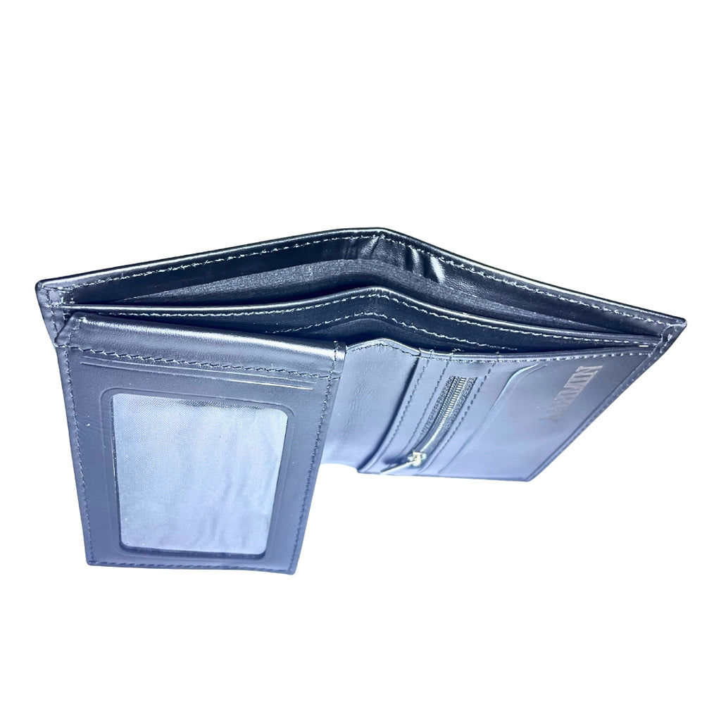 Premium Men's Genuine Leather Bifold Wallet with ID Window & Zipper Pocket – Classic Brown