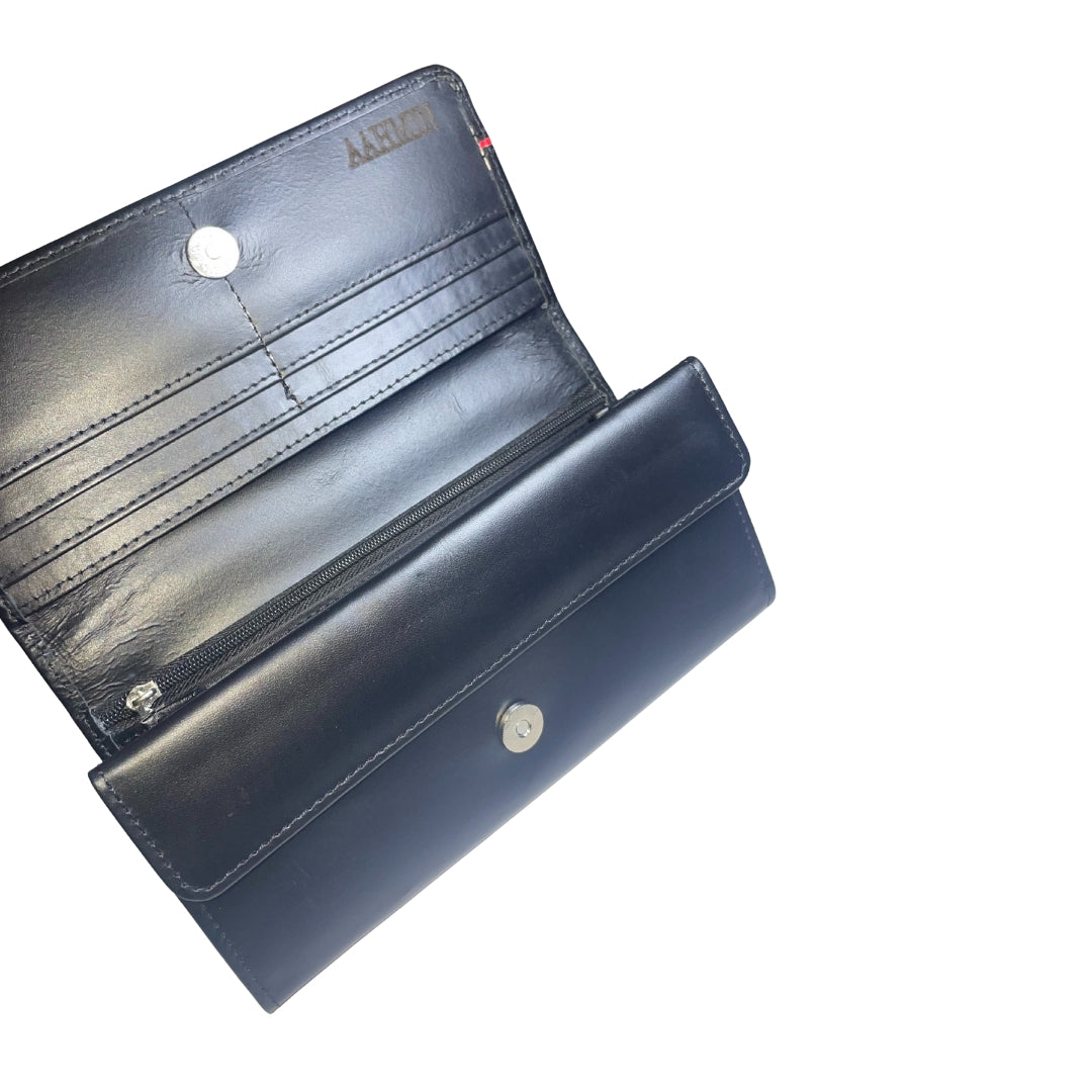 Handcrafted Luxury Flap Clutch and travel Organizer | BLACK