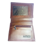 Premium Men's Genuine Leather Bifold Wallet with ID Window & Zipper Pocket – Classic Brown