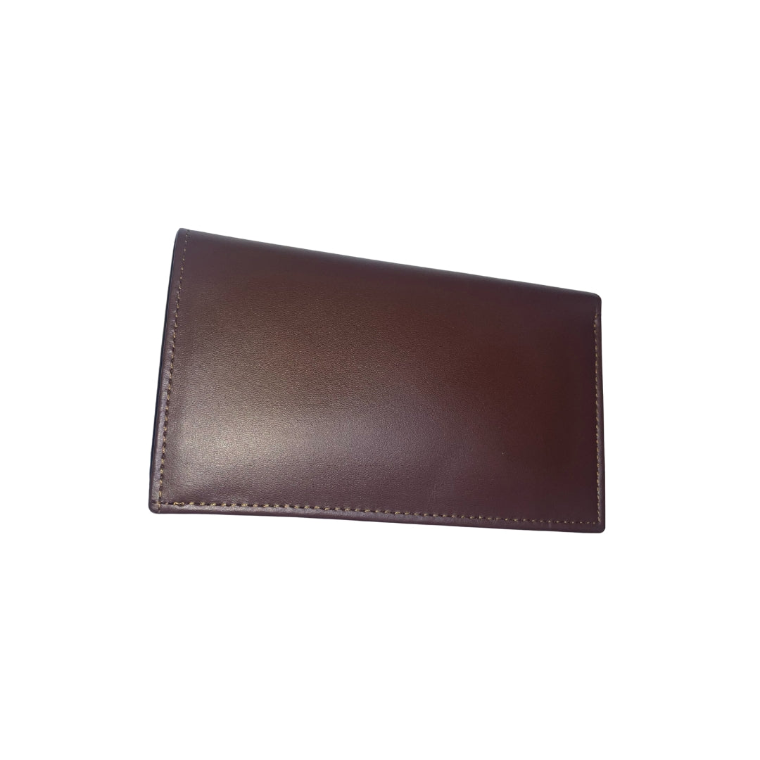 AAHMIN  Long Leather Wallet – Slim Vertical Bifold with Multi-Card Slots and Secure Zipper Pocket